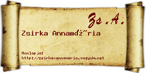 Zsirka Annamária névjegykártya