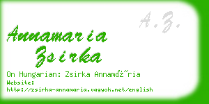 annamaria zsirka business card